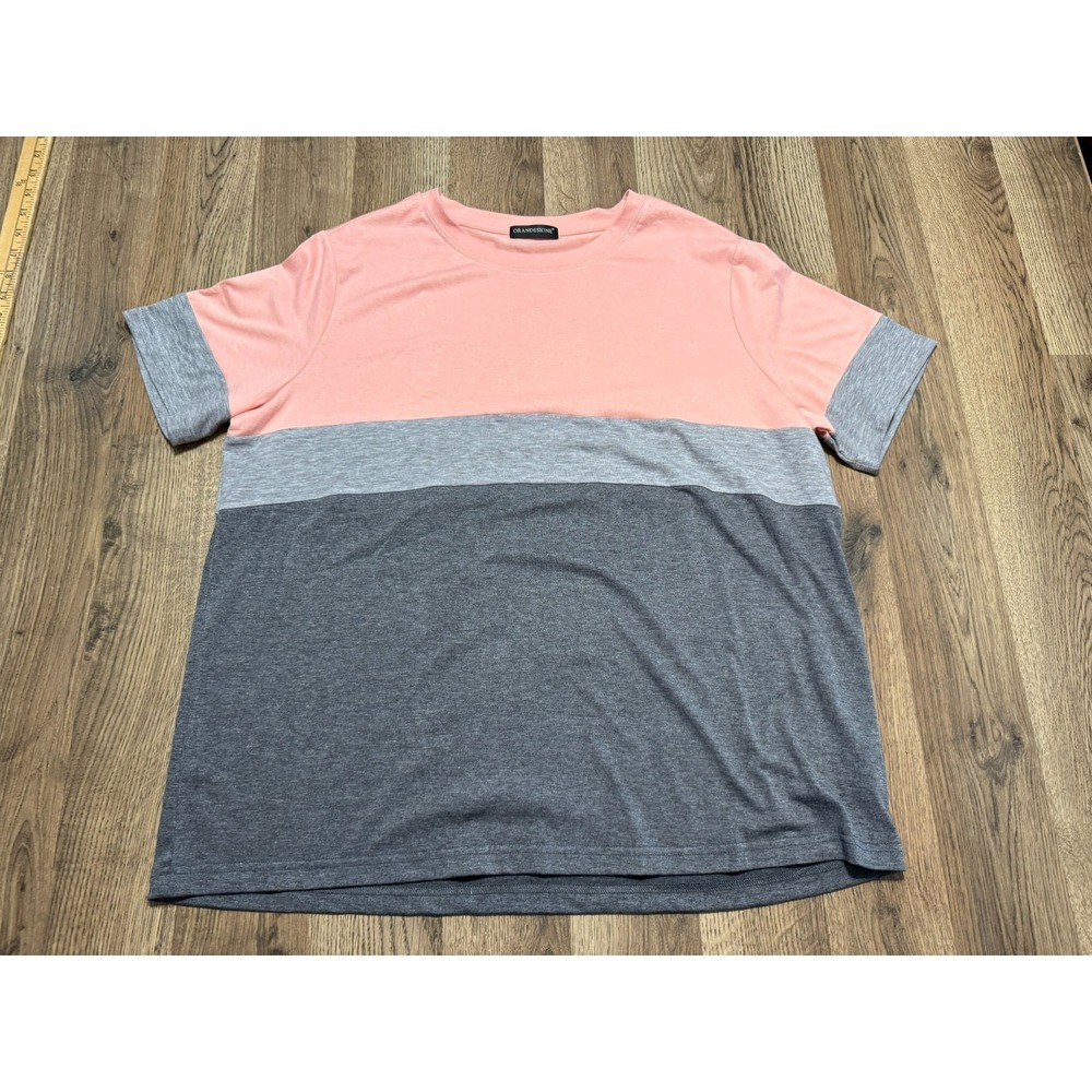 Orandesigne Shirts Men's Size Extra Large Gray Short Sleeve Crew Neck Casual